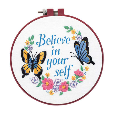 Believe in Yourself Embroidery Kit with Hoop Dimensions