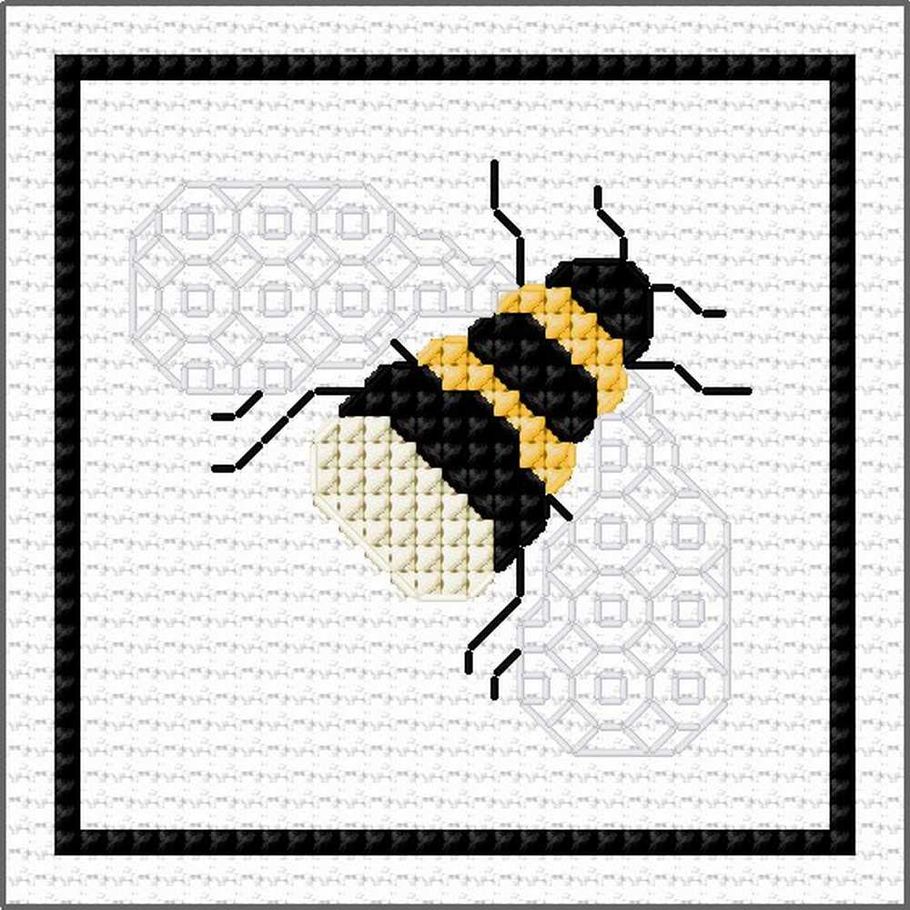 Bee Mini Blackwork Kit - Doodlecraft Design