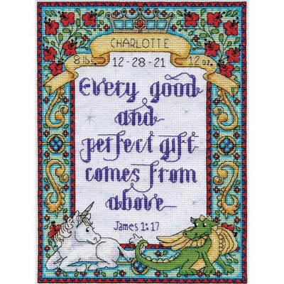 Regal Birth Sampler Cross Stitch Kit - Design Works