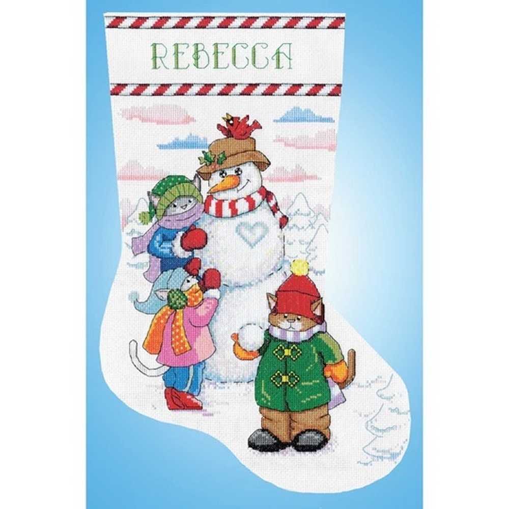 Snowman and Cats Cross Stitch Kit - Design Works