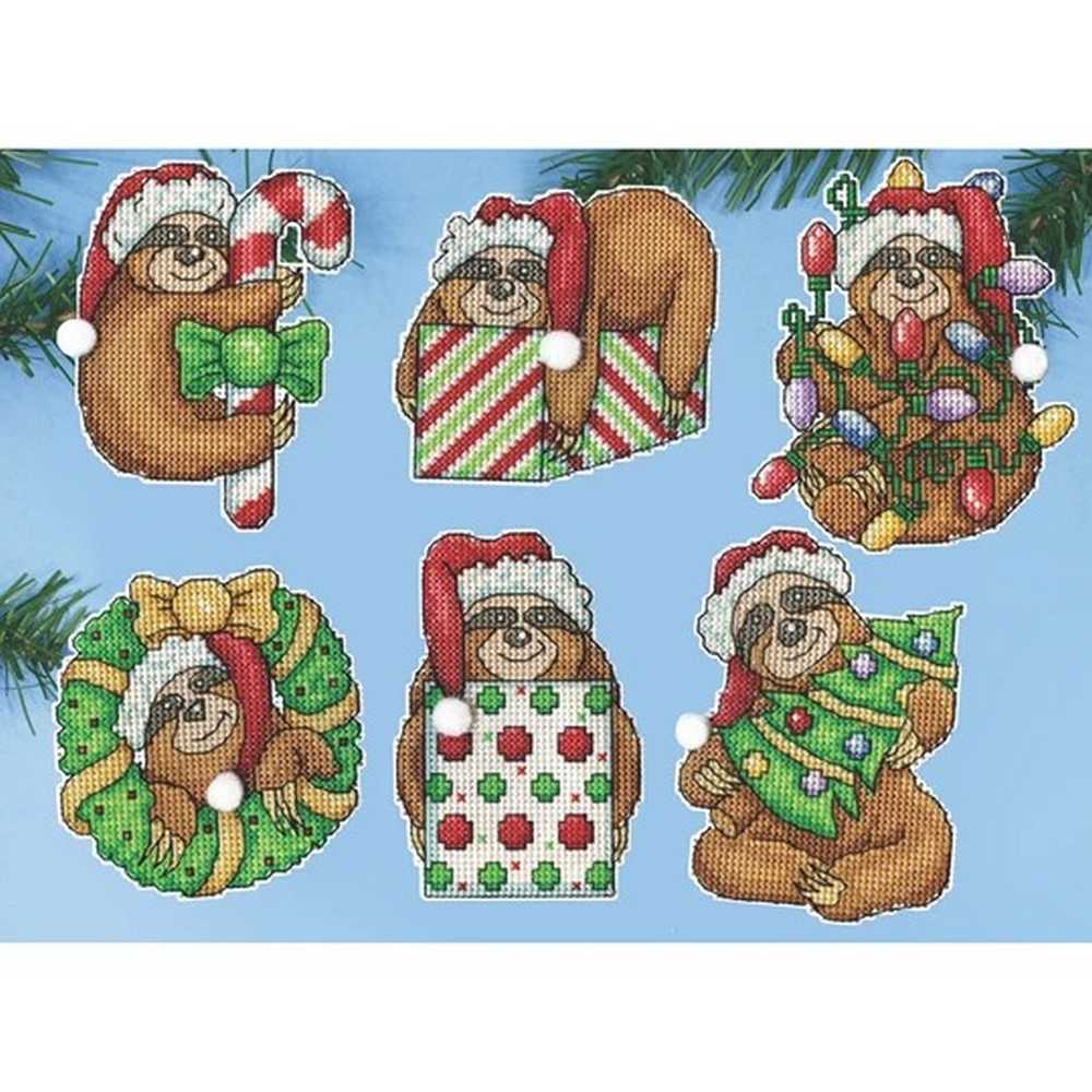 Sloth Christmas Cross Stitch Kit - Design Works