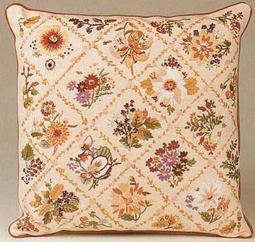 Autumn Trellis Cushion Embroidery Kit ~ Design Perfection