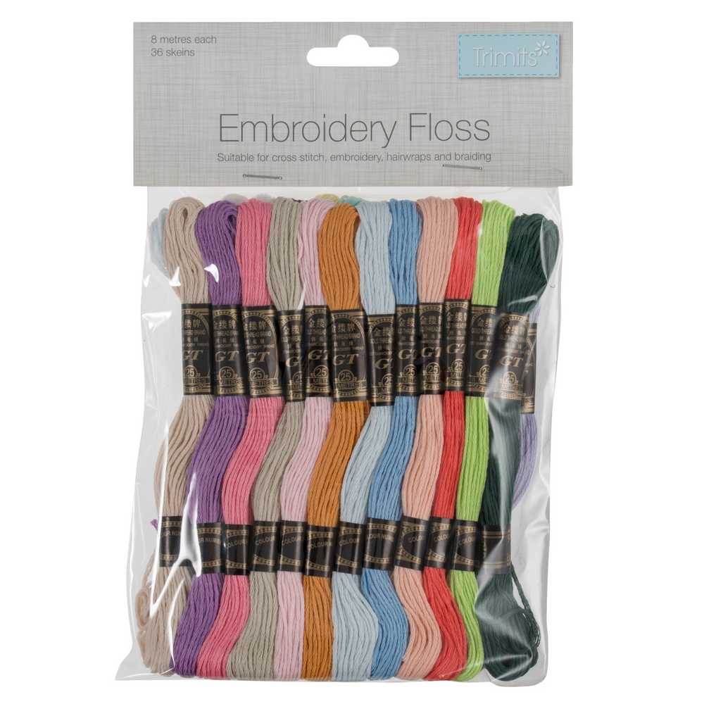 Polyester Pastels Thread Skein Pack 36 ~ Trimits