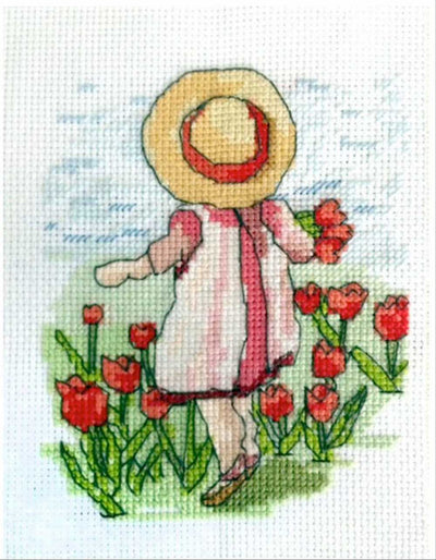 Tiptoe through the tulips - All Our Yesterdays Cross Stitch Kit by Faye Whittaker SALE
