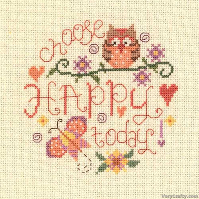 Creative World of Crafts - Happy Today Folk Art Cross Stitch Kit