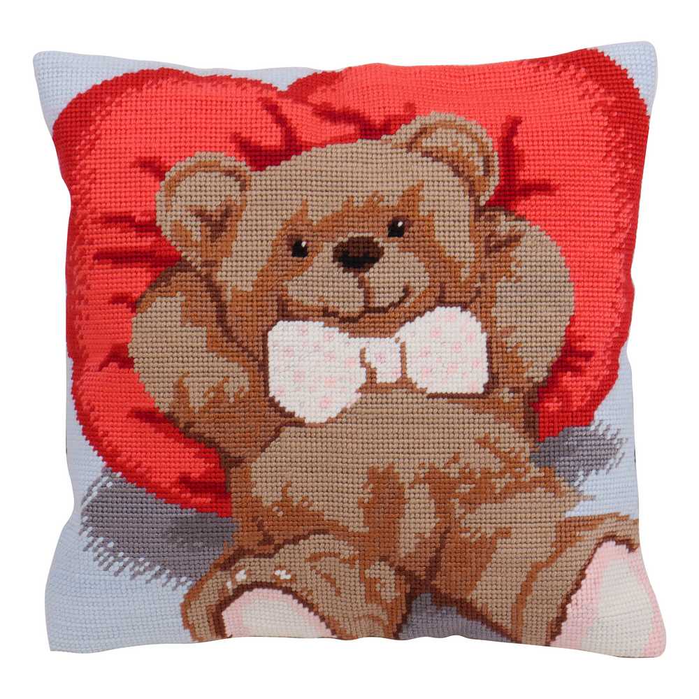 Ted Printed Cushion Tapestry/Half Cross Stitch Kit ~ Trimits