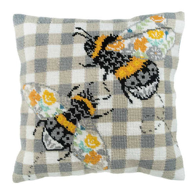 Bees Printed Cushion Tapestry/Half Cross Stitch Kit ~ Trimits