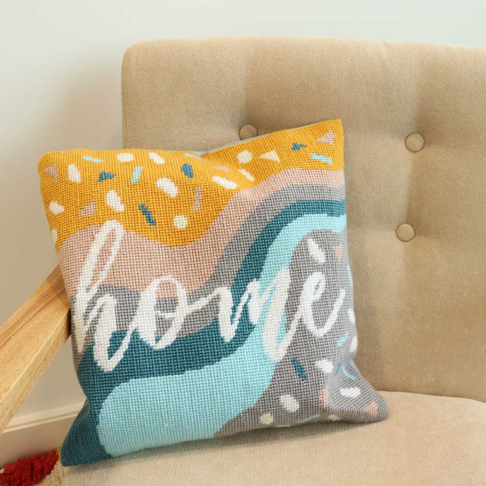 Home Printed Cushion Tapestry/Half Cross Stitch Kit ~ Trimits
