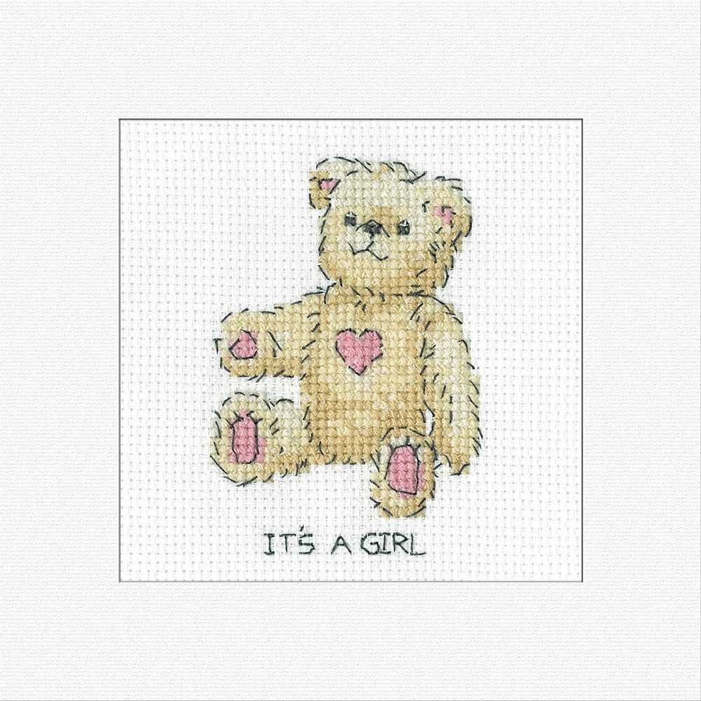 It's a Girl Cross Stitch Card - Heritage Crafts