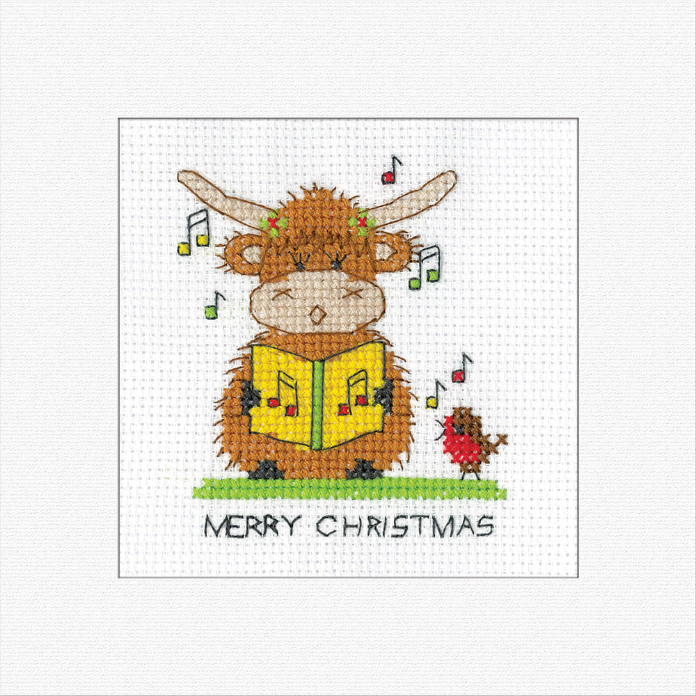 Highland Christmas Carol Cross Stitch Card - Heritage Crafts