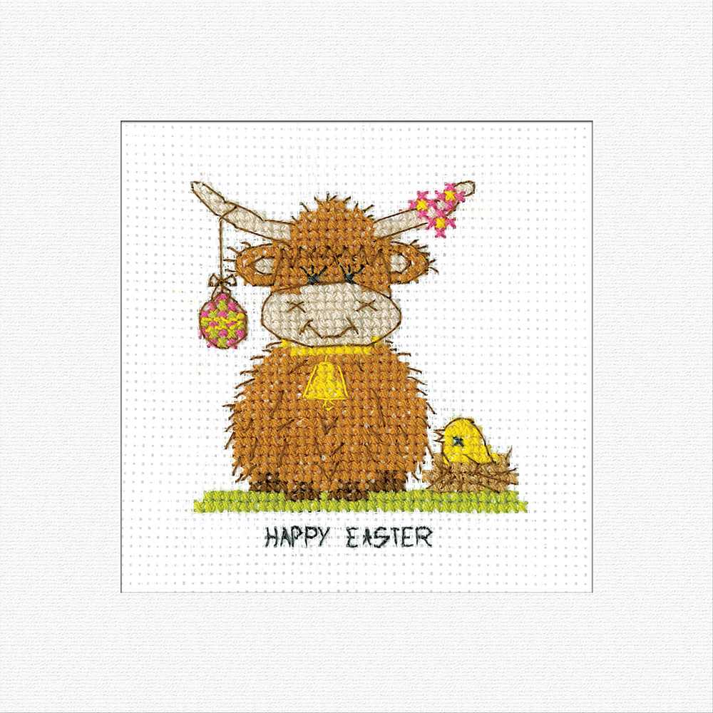 Highland Easter Cross Stitch Card - Heritage Crafts