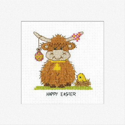 Highland Easter Cross Stitch Card - Heritage Crafts