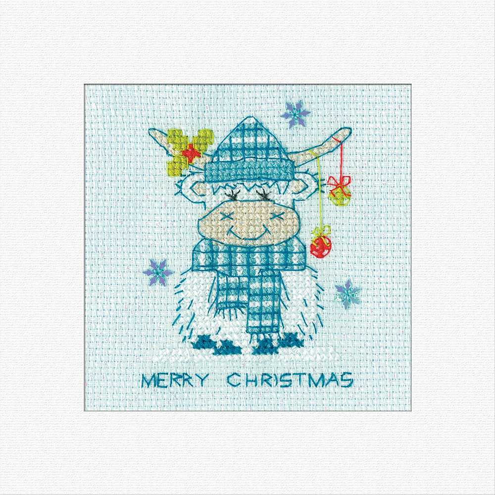 Frosted Highland Tartan Cross Stitch Card - Heritage Crafts
