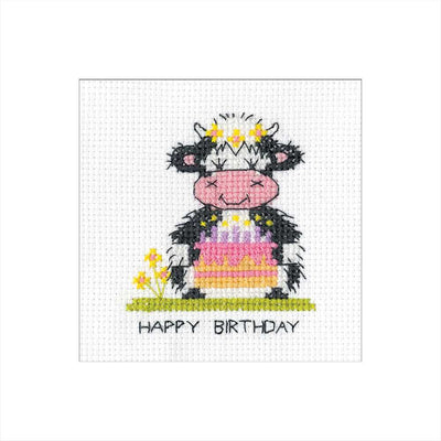 Milkshake Birthday Cake Cross Stitch Card - Heritage Crafts