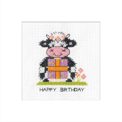 Milkshake Present Cross Stitch Card - Heritage Crafts