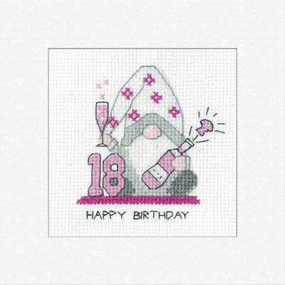 18th Birthday (Pink) Cross Stitch Card - Heritage Crafts