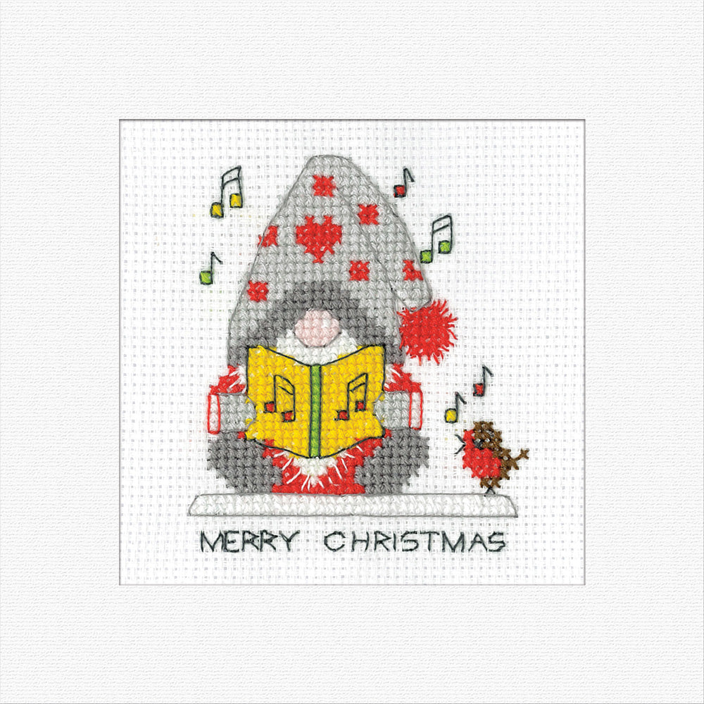 Christmas Carol Cross Stitch Card - Gonk - Heritage Crafts