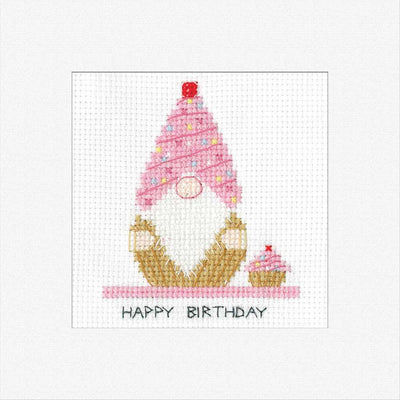 Birthday Cupcake Cross Stitch Card - Gonk - Heritage Crafts