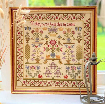 Heart Pot Sampler Cross Stitch Kit Historical Sampler Co