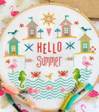Hello Summer Sampler Cross Stitch Kit Historical Sampler Co