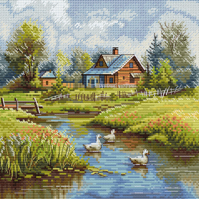 Summer In The Village Cross Stitch Kit ~ HobbyJobby