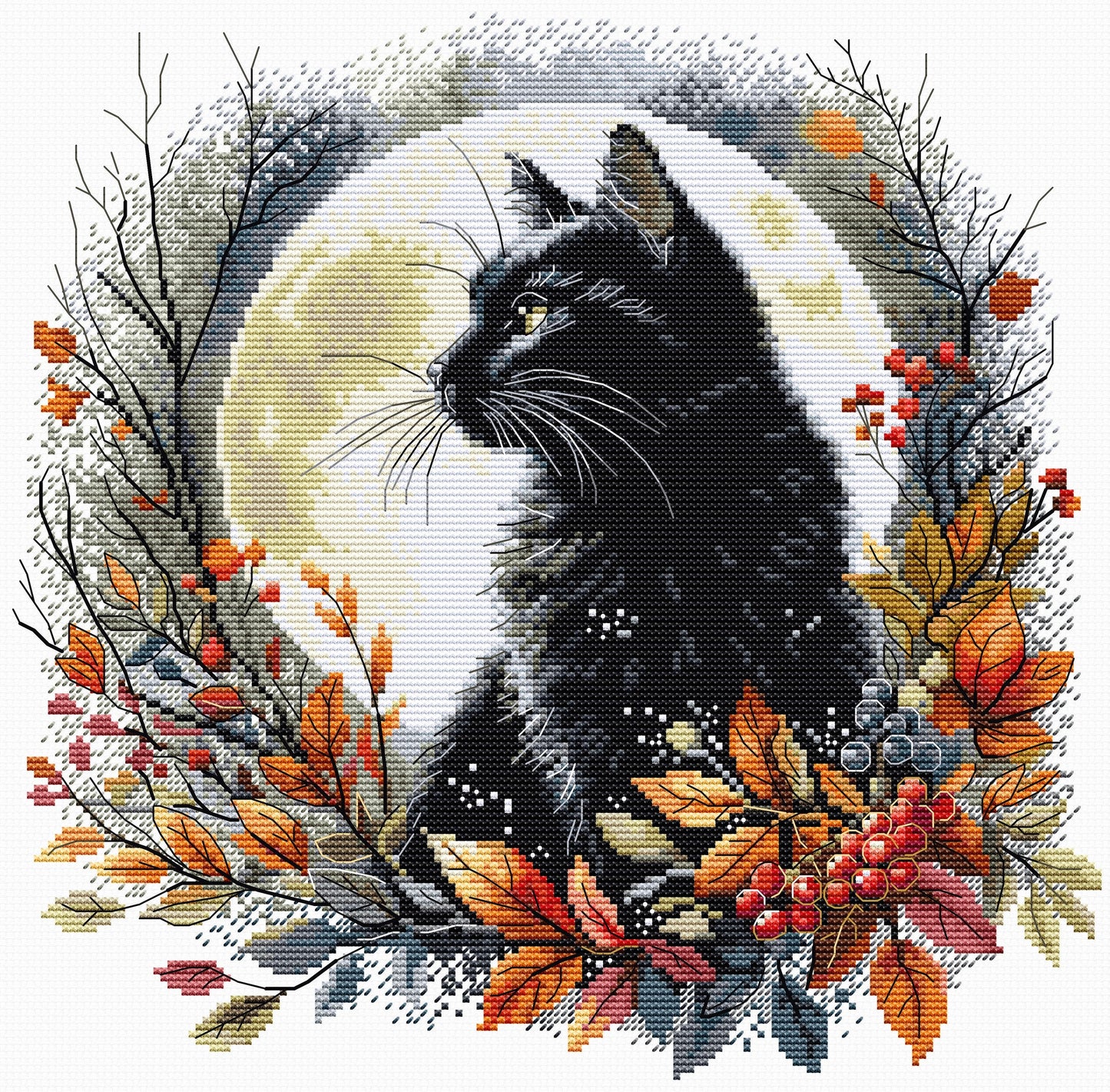 The Night Cat Cross Stitch Kit ~ HobbyJobby