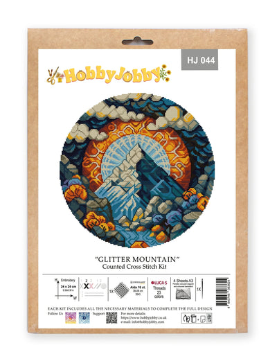Glitter Mountain Cross Stitch Kit ~ HobbyJobby