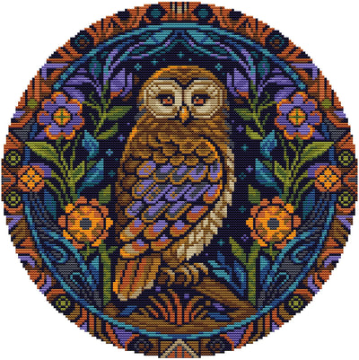 Night Owl Cross Stitch Kit ~ HobbyJobby