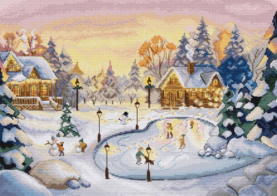 Ice Skating Cross Stitch Kit ~ HobbyJobby