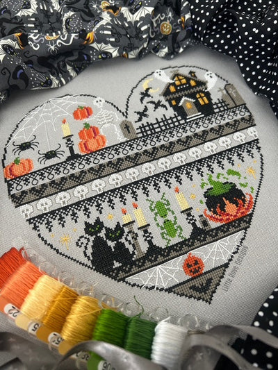 Little Dove Designs Cross Stitch Kit - Heart of Halloween