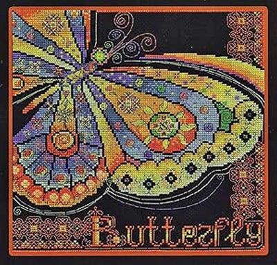 Stained Glass Butterfly Cross Stitch Kit ~ PANNA