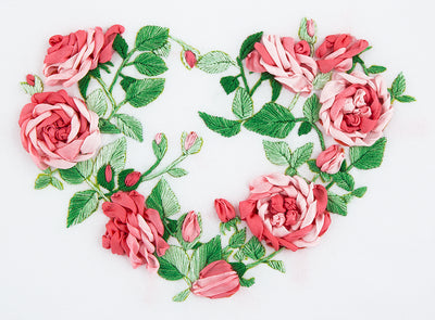 Flower Heart Ribbon Embroidery Kit ~ PANNA