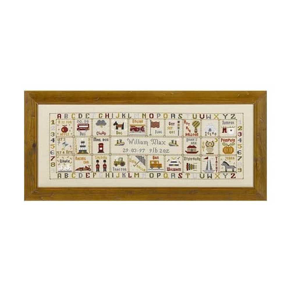 Just for a Boy Birth Sampler Cross Stitch Kit Historical Sampler Co