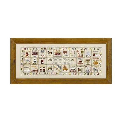 Just for a Boy Birth Sampler Cross Stitch Kit Historical Sampler Co