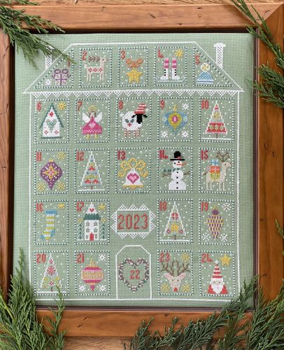 Jingle Bells Advent Calendar Cross Stitch Kit Historical Sampler Co