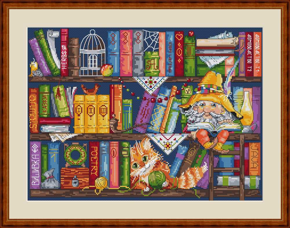 Bookshelf Cross Stitch Kit ~ Merejka SALE