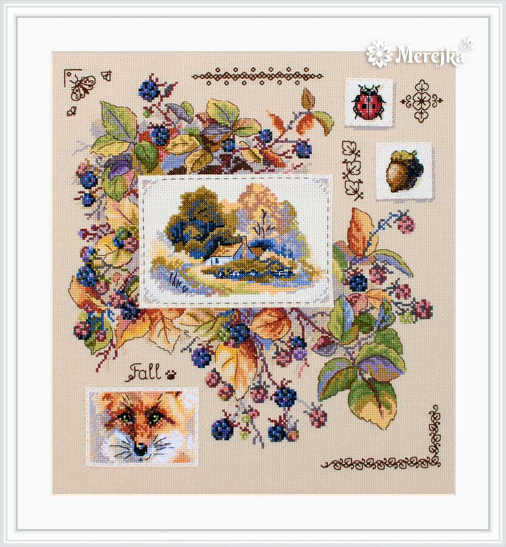 Autumn Sampler Cross Stitch Kit ~ Merejka