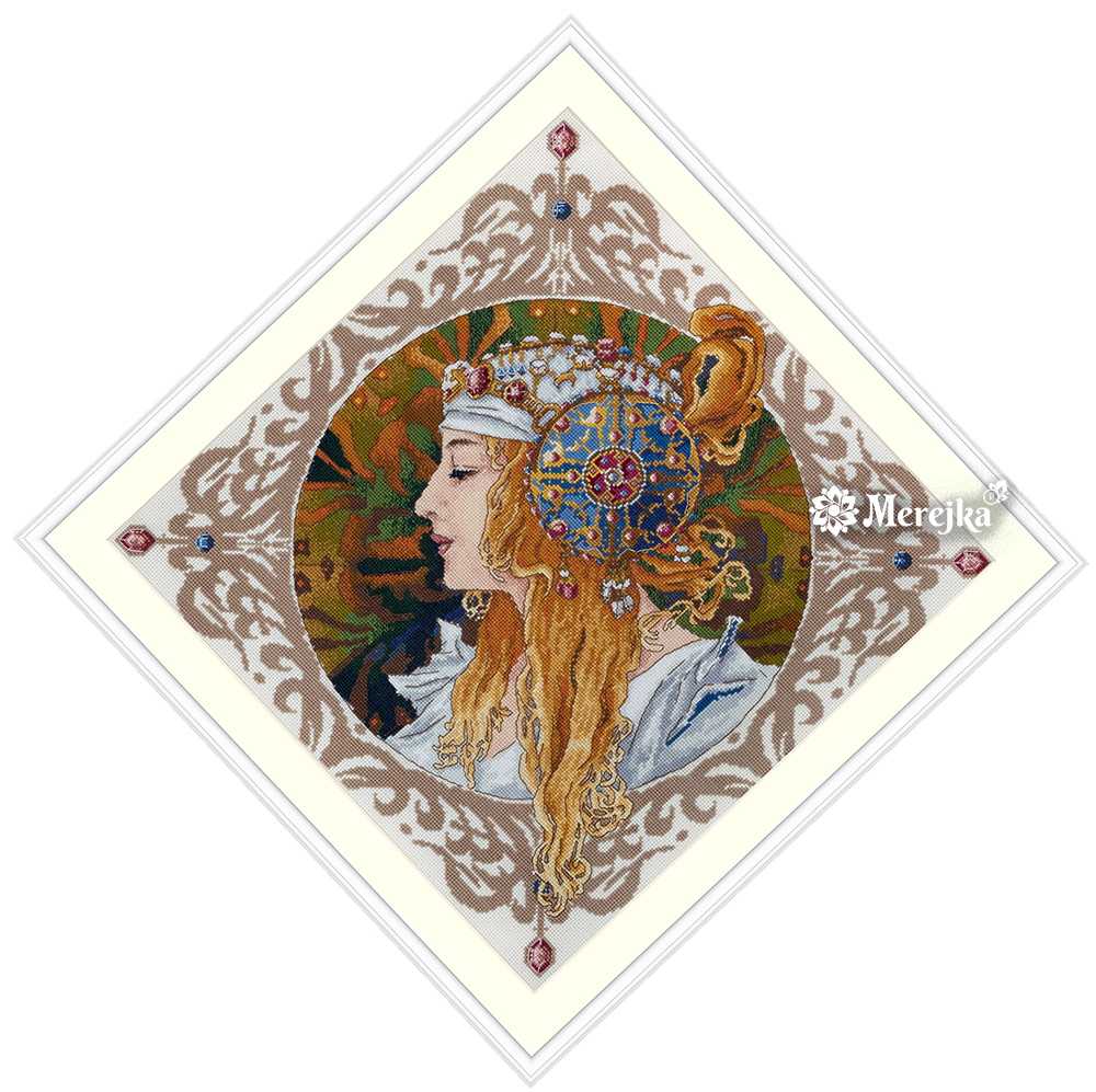 Blond by Mucha Cross Stitch Kit ~ Merejka