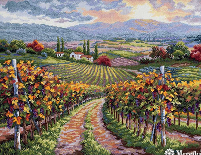 Merejka Counted Cross Stitch Kit ~ Vineyard Hill