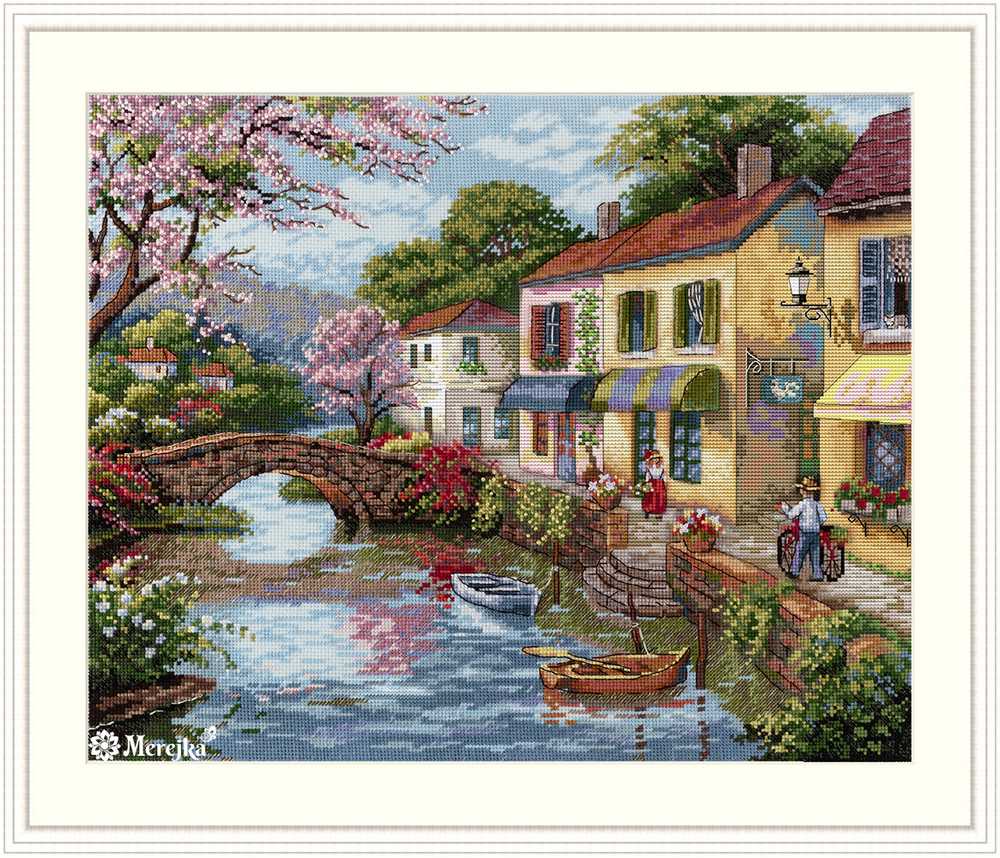 Quaint Village Shops Cross Stitch Kit ~ Merejka