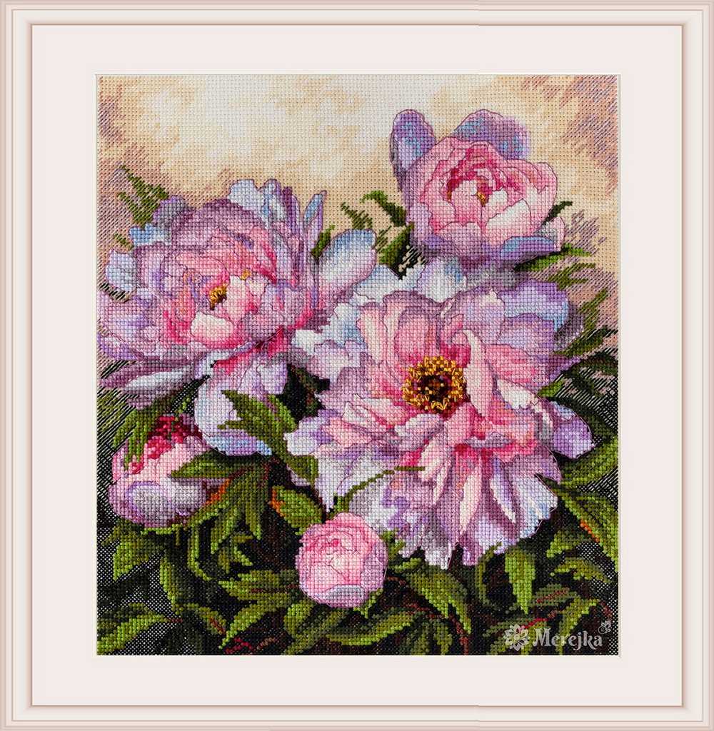 Tender Peonies Cross Stitch Kit ~ Merejka