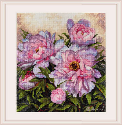 Tender Peonies Cross Stitch Kit ~ Merejka