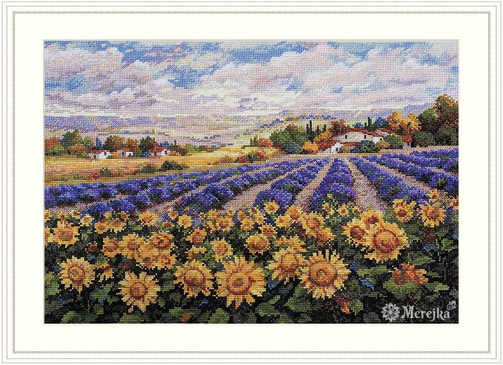 Fields of Lavender & Sun Cross Stitch Kit ~ Merejka