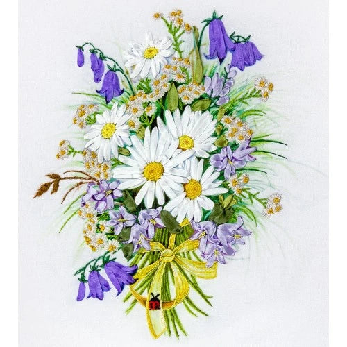 Chamomiles & Bluebells Ribbon Embroidery Kit ~ PANNA