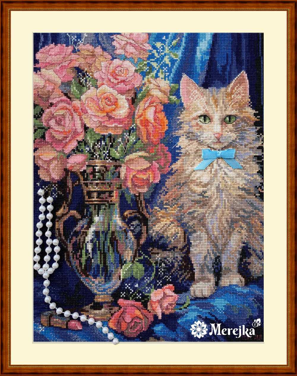 Rosie Cat Cross Stitch Kit ~ Merejka