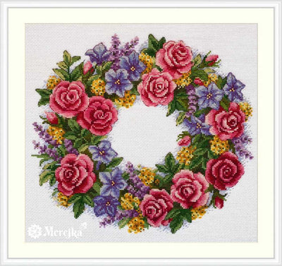 Rose Wreath Cross Stitch Kit ~ Merejka