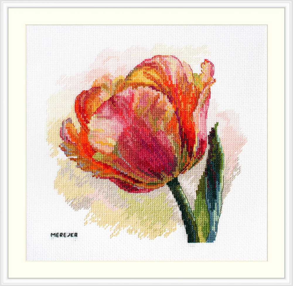 Parrot Tulip Cross Stitch Kit ~ Merejka