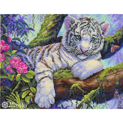 White Tiger Cross Stitch Kit ~ Merejka SALE