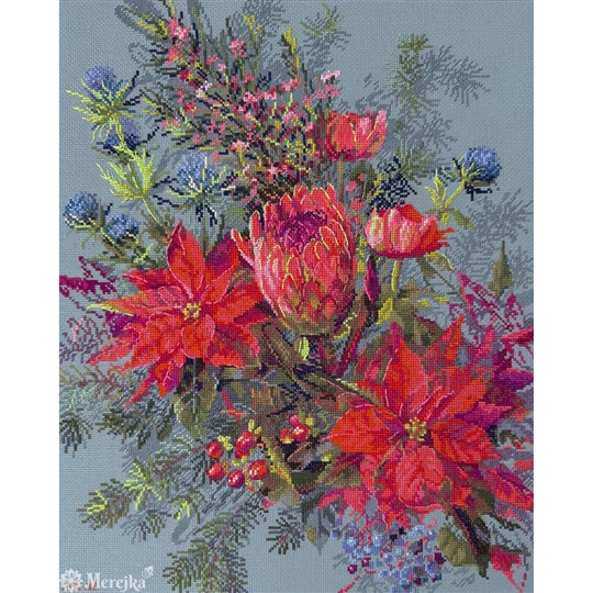 Christmas Arrangement Cross Stitch Kit ~ Merejka