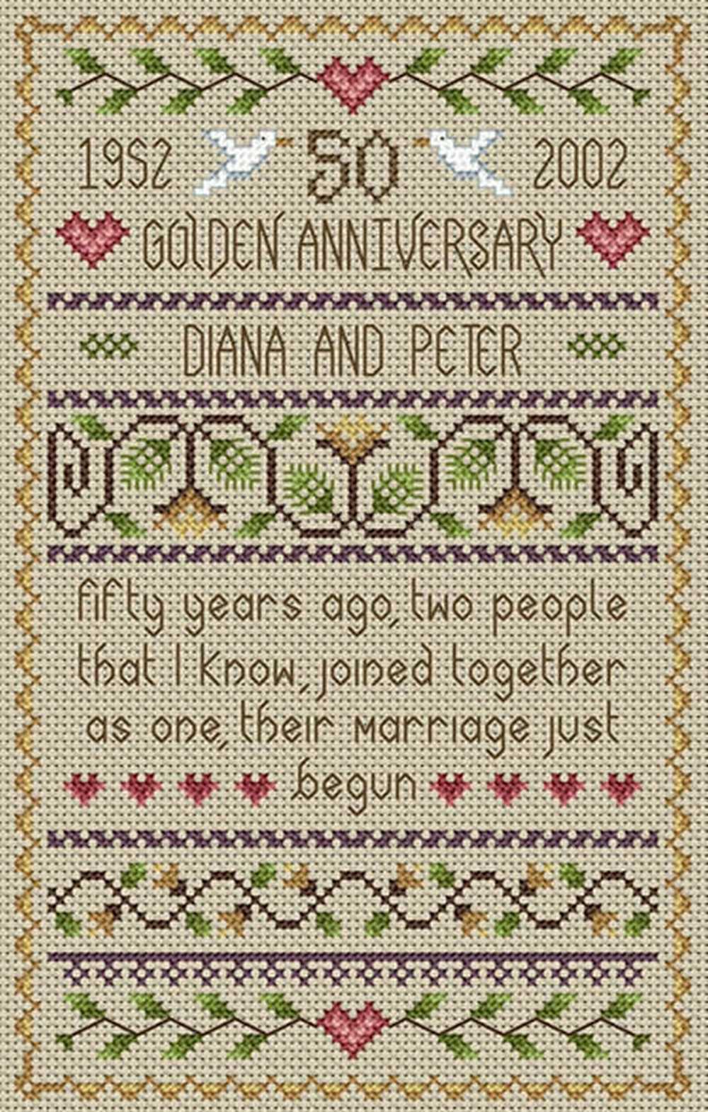 Little Dove Designs Cross Stitch Kit - Golden Wedding